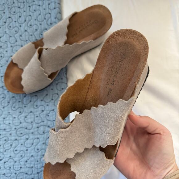 CHOCOLAT BLU Open Toe Wedge Heel Size 39 casual spring cross detail - Picture 3 of 5